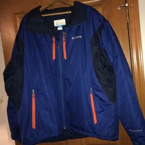 Columbia Mens Insulated Waterproof Jacket, Sz XXL, Blue/Black